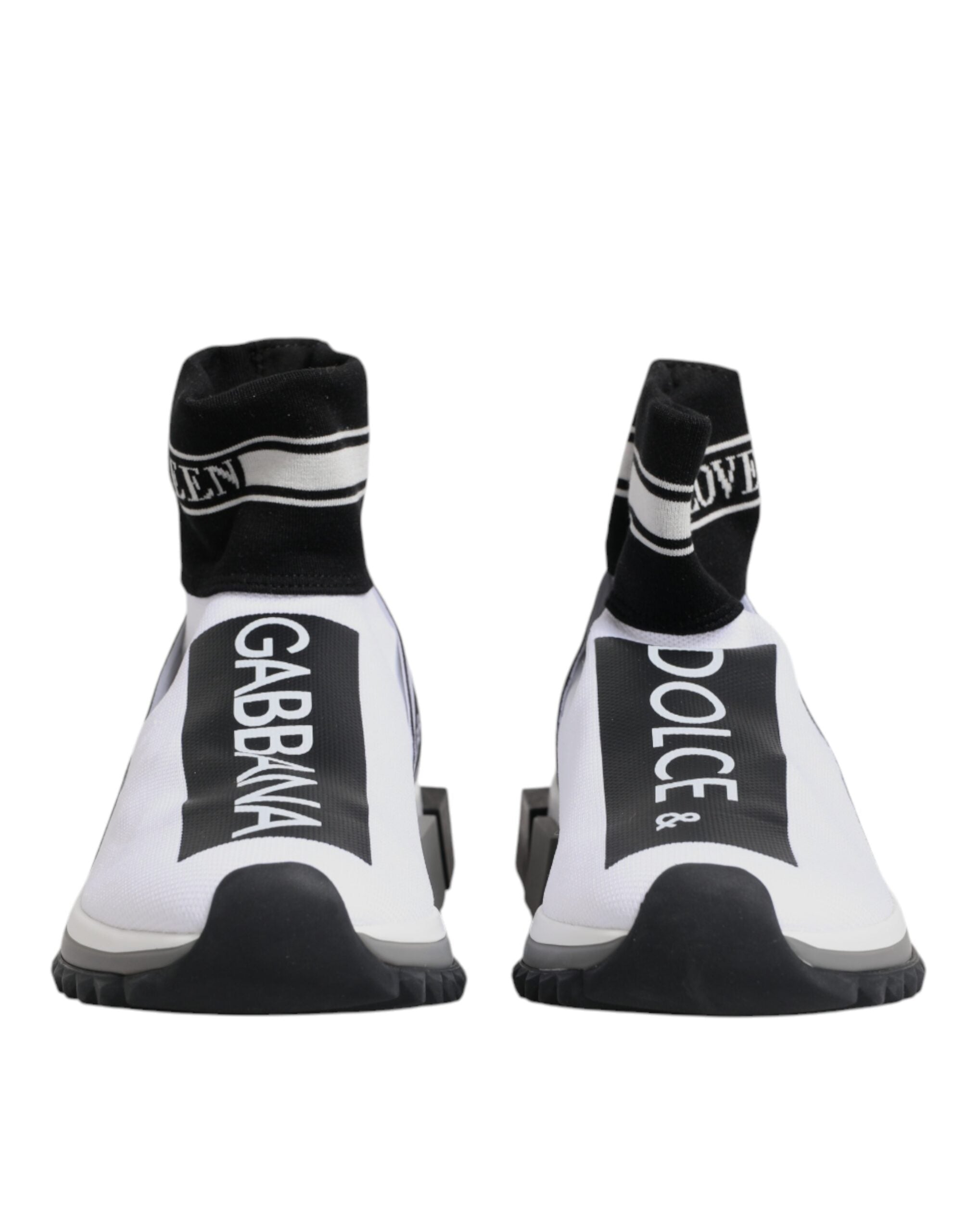 Dolce & Gabbana White Black Sorrento Socks Sneakers Shoes - Zeiniez