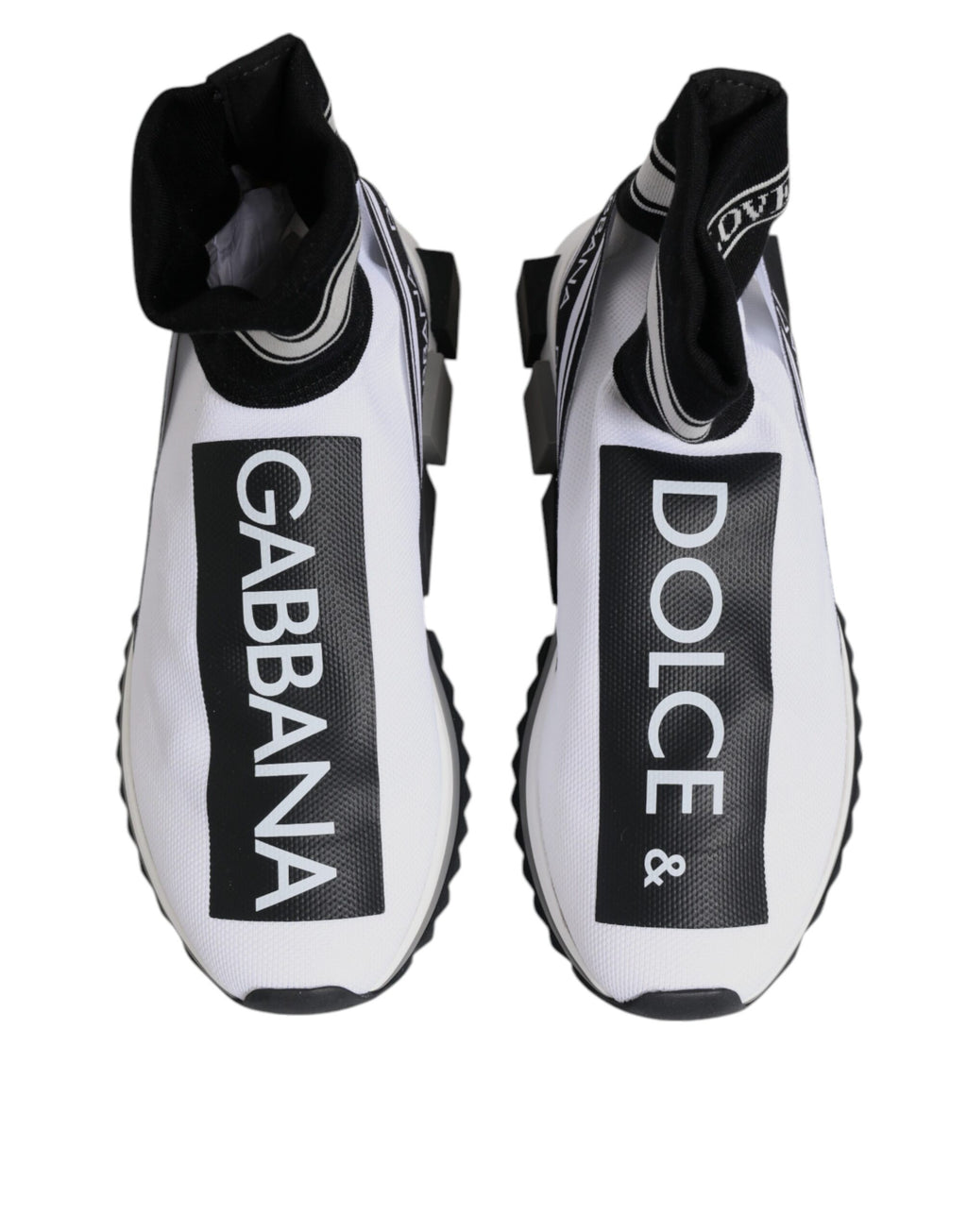 Dolce & Gabbana White Black Sorrento Socks Sneakers Shoes - Zeiniez