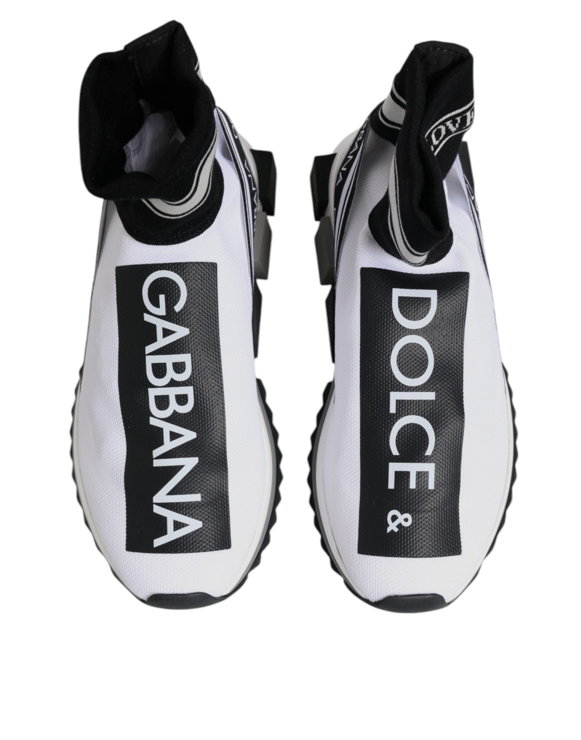 Dolce & Gabbana White Black Sorrento Socks Sneakers Shoes - Zeiniez