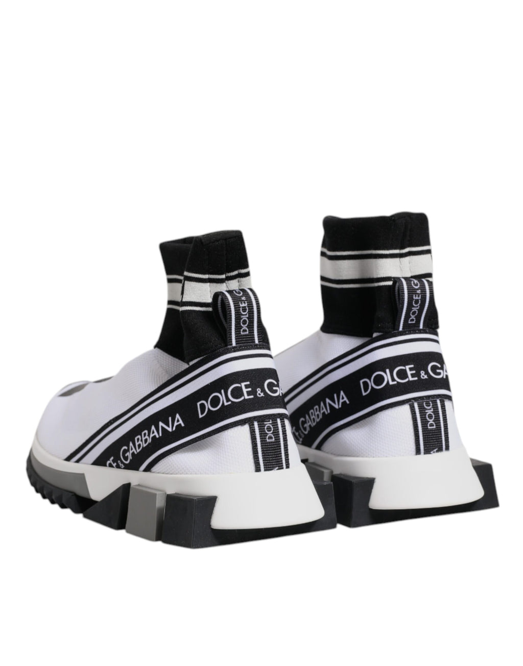 Dolce & Gabbana White Black Sorrento Socks Sneakers Shoes - Zeiniez