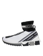 Dolce & Gabbana White Black Sorrento Socks Sneakers Shoes - Zeiniez