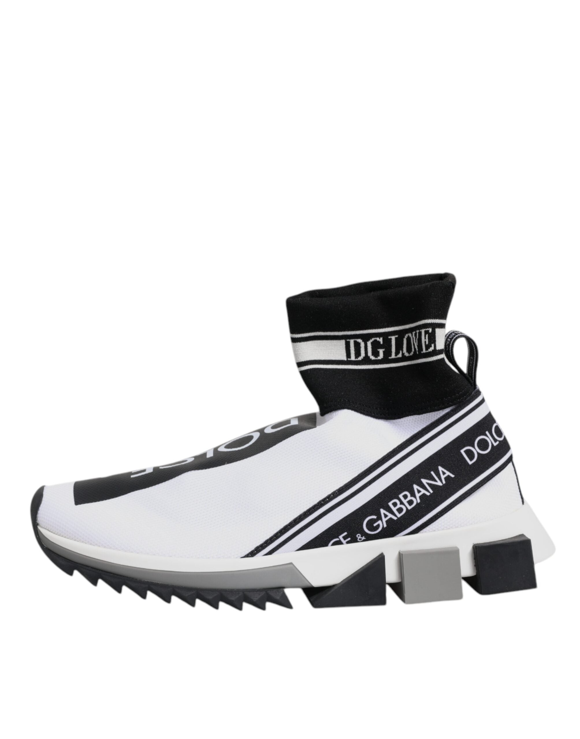 Dolce & Gabbana White Black Sorrento Socks Sneakers Shoes - Zeiniez
