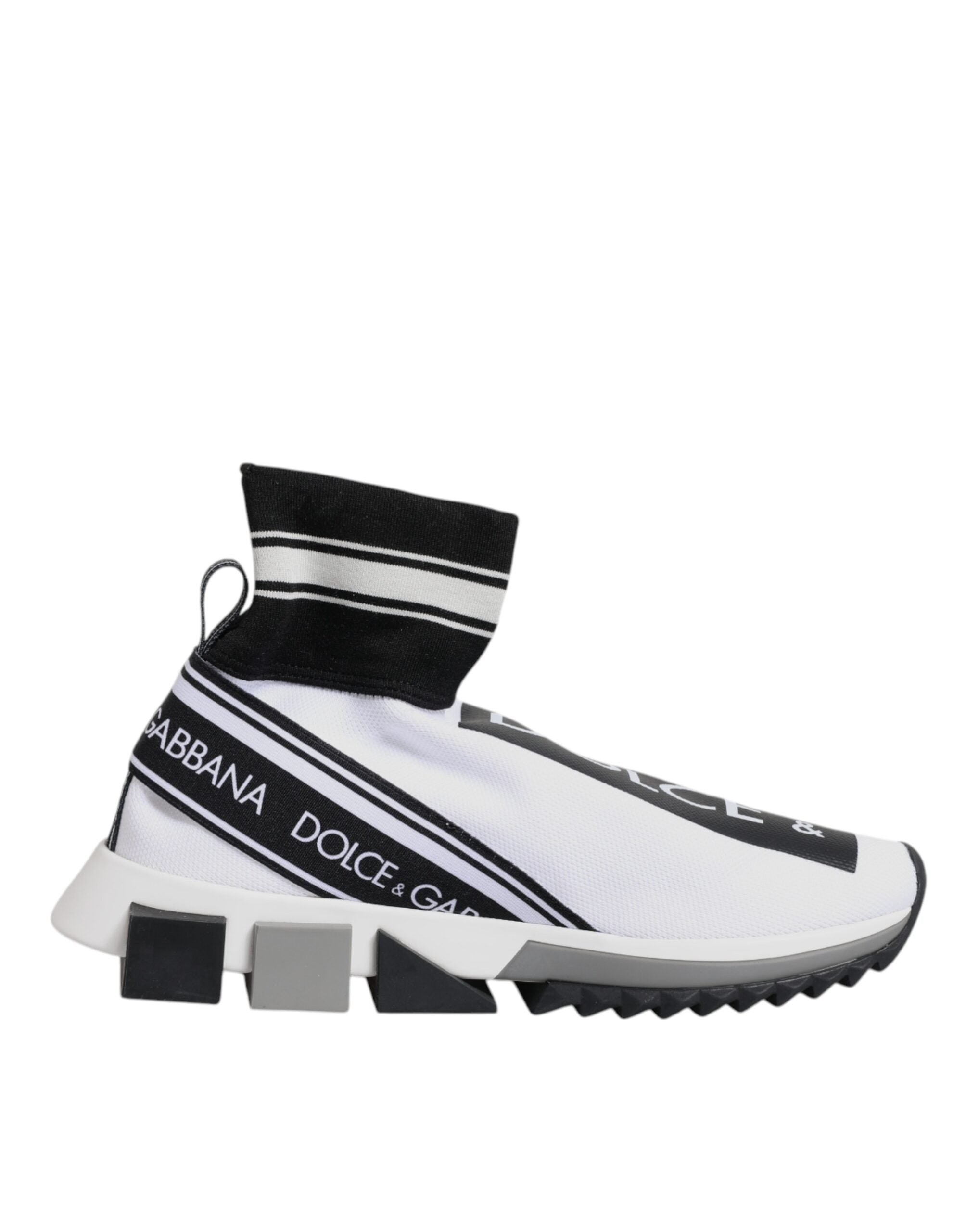 Dolce & Gabbana White Black Sorrento Socks Sneakers Shoes - Zeiniez
