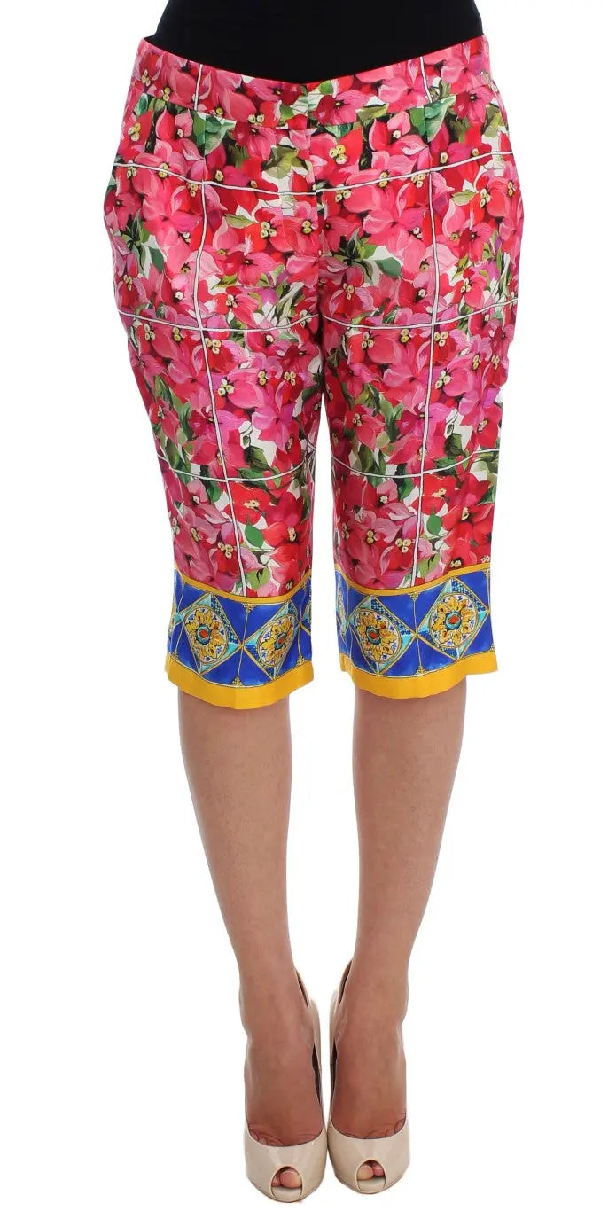 Dolce & Gabbana Multicolor Floral Knee Capris Shorts Pants Dolce & Gabbana