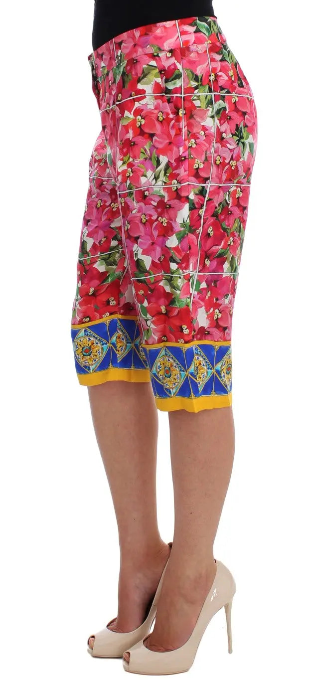 Dolce & Gabbana Multicolor Floral Knee Capris Shorts Pants Dolce & Gabbana