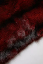 Dolce & Gabbana Black Red Stripe Fur Shawl Neck Wrap Scarf - Zeiniez