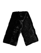 Dolce & Gabbana Black Fur Shawl Neck Wrap Cover Collar Scarf - Zeiniez