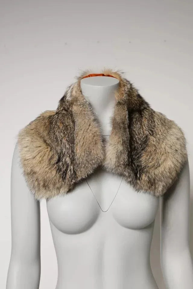 Dolce & Gabbana Brown Fur Shoulder Collar Neck Wrap Scarf - Zeiniez
