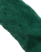 Dolce & Gabbana Green Mink Fur Collar Women Neck Wrap Scarf - Zeiniez