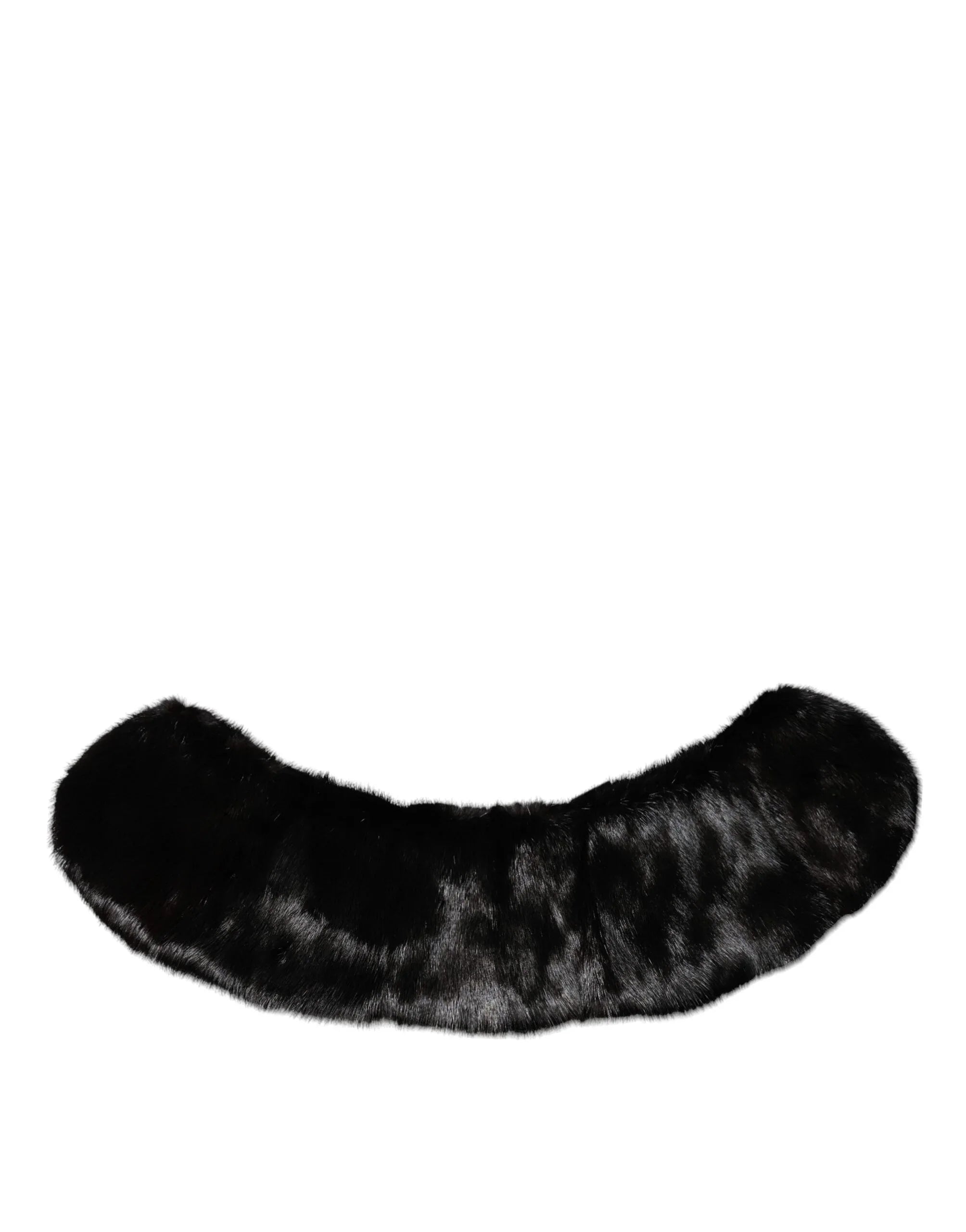 Dolce & Gabbana Black Fur Shawl Neck Wrap Cover Collar Scarf - Zeiniez