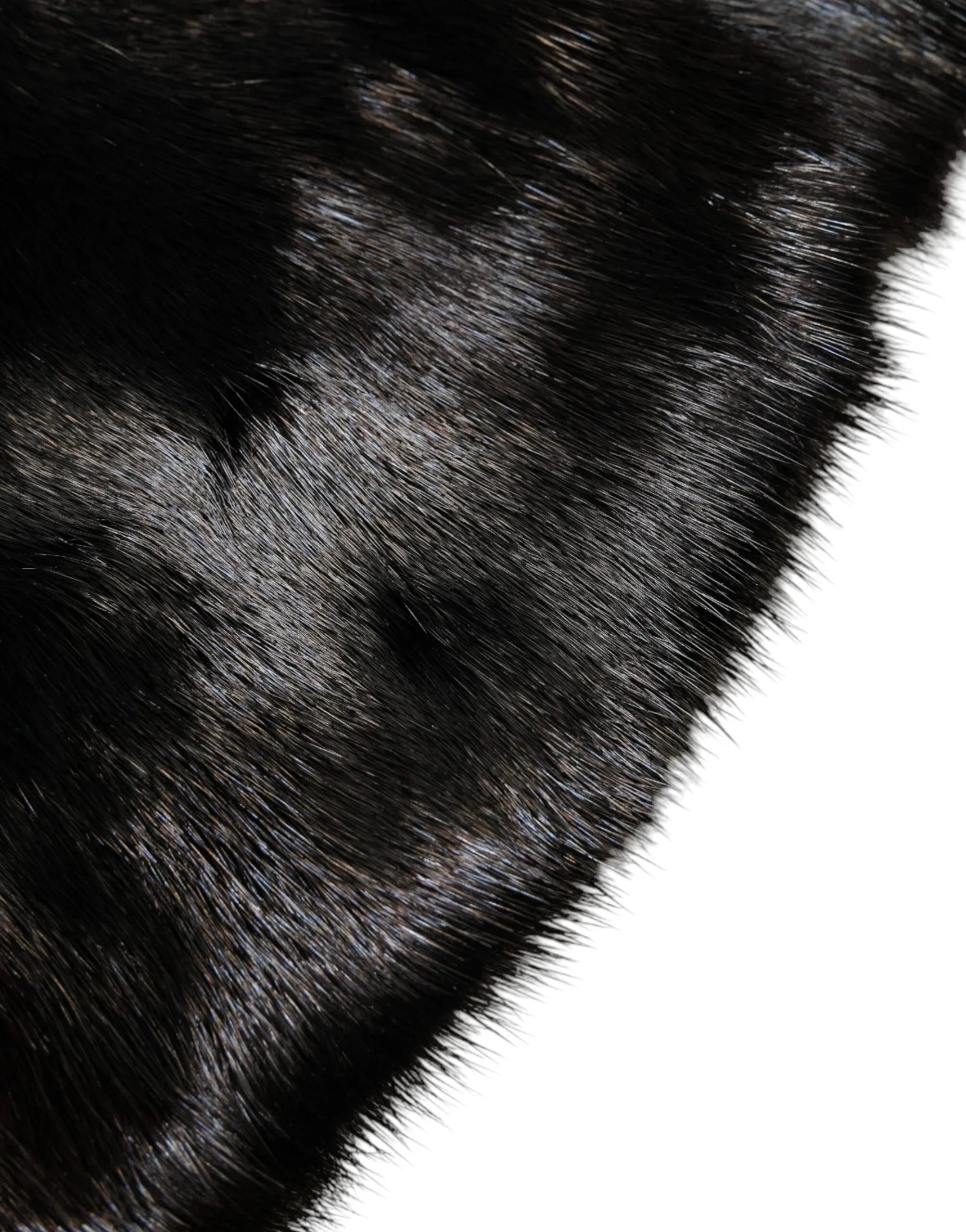 Dolce & Gabbana Black Fur Shawl Neck Wrap Cover Collar Scarf - Zeiniez