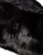 Dolce & Gabbana Black Fur Shawl Neck Wrap Cover Collar Scarf - Zeiniez