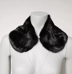 Dolce & Gabbana Black Fur Shawl Neck Wrap Cover Collar Scarf - Zeiniez