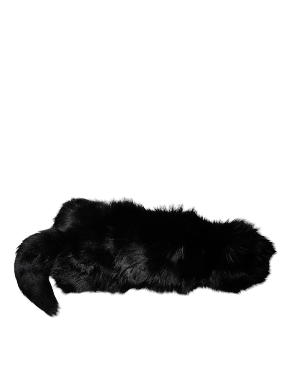 Dolce & Gabbana Black Fox Fur Neck Wrap Warmer Winter Scarf - Zeiniez