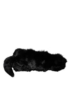 Dolce & Gabbana Black Fox Fur Neck Wrap Warmer Winter Scarf - Zeiniez