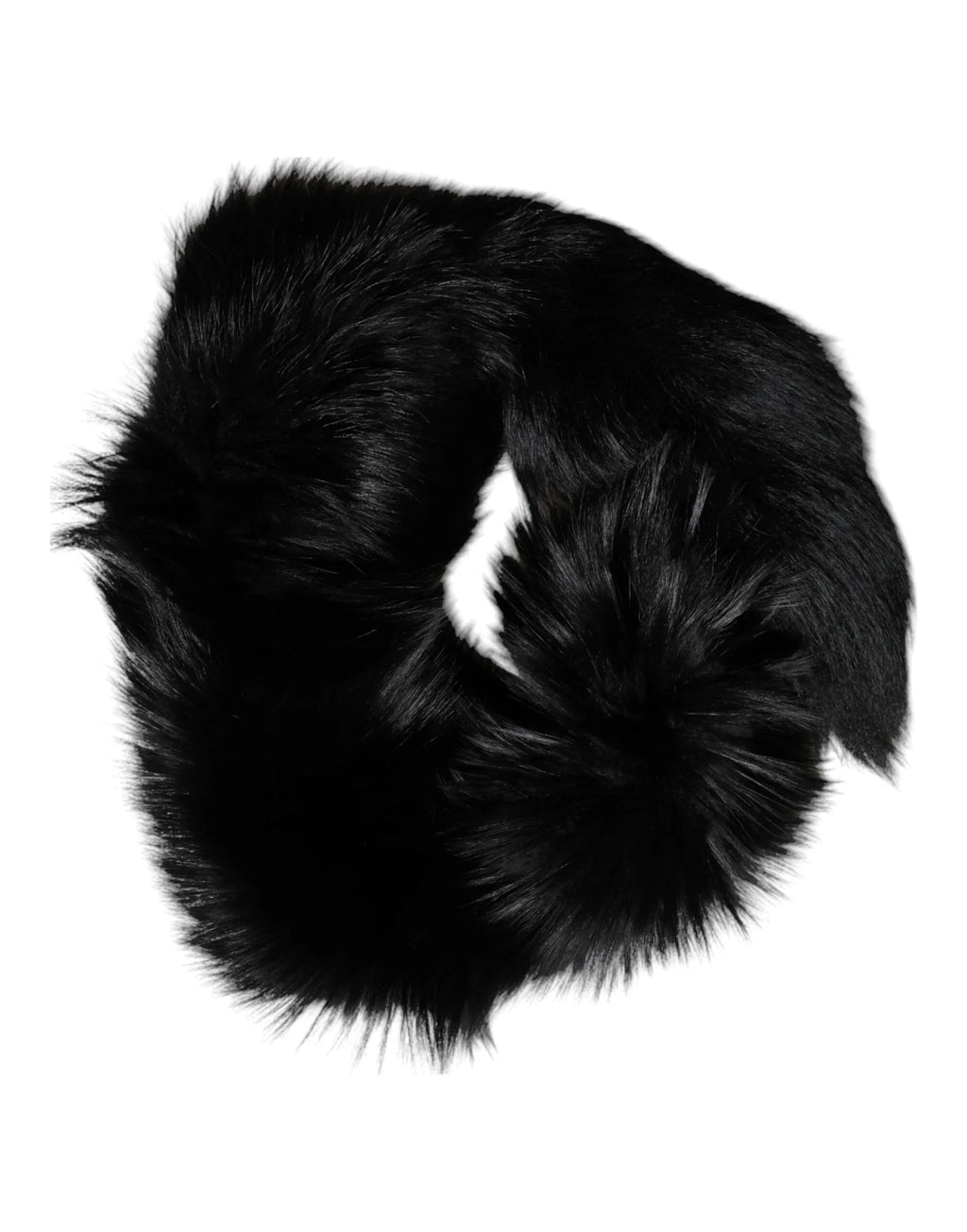 Dolce & Gabbana Black Fox Fur Neck Wrap Warmer Winter Scarf - Zeiniez