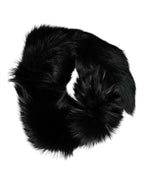 Dolce & Gabbana Black Fox Fur Neck Wrap Warmer Winter Scarf - Zeiniez