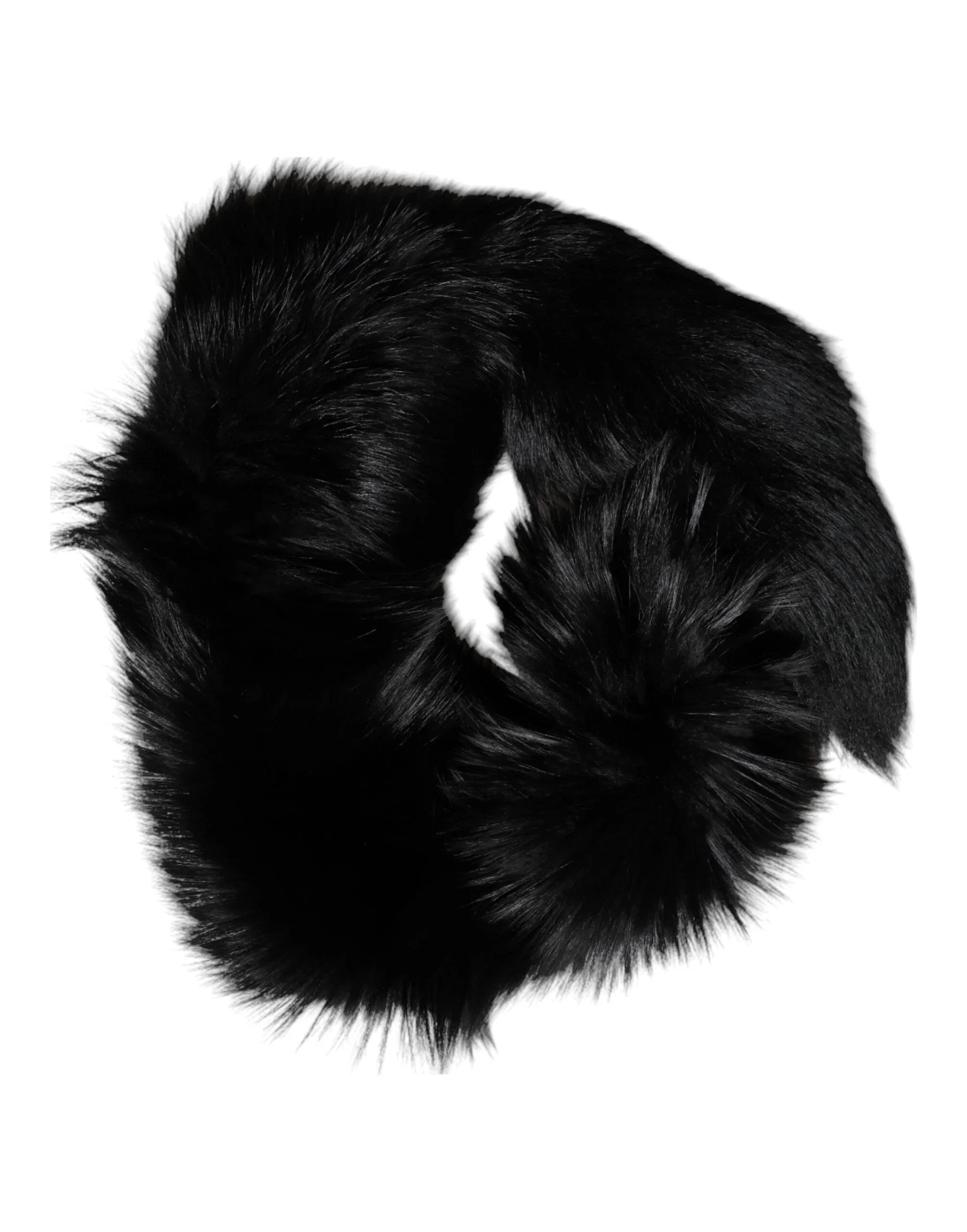 Dolce & Gabbana Black Fox Fur Neck Wrap Warmer Winter Scarf - Zeiniez