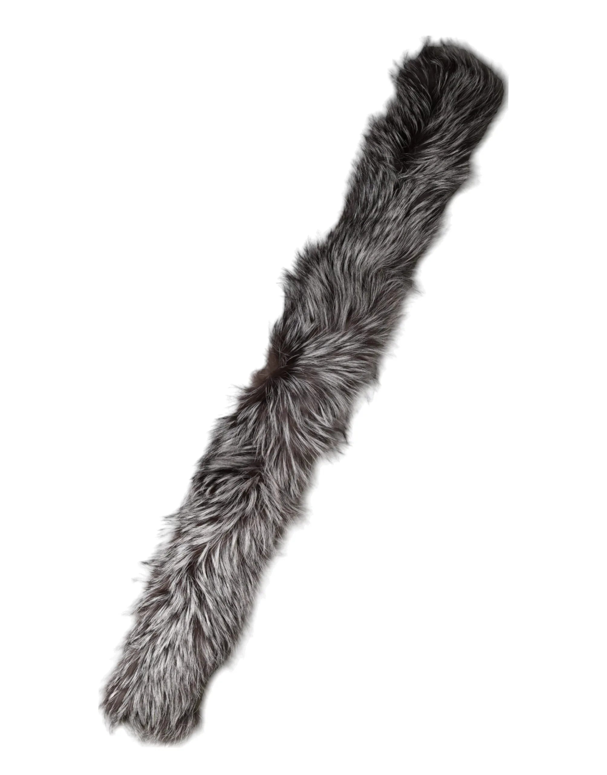 Dolce & Gabbana Gray Fox Fur Neck Wrap Warmer Winter Scarf - Zeiniez