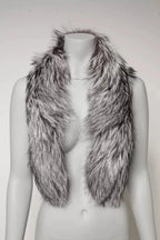Dolce & Gabbana Gray Fox Fur Neck Wrap Warmer Winter Scarf - Zeiniez