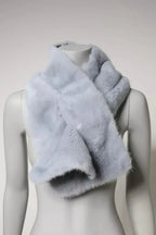 Dolce & Gabbana Powder Blue Mink Fur Neck Warmer Scarf - Zeiniez