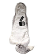 Dolce & Gabbana White Fox Fur Neck Wrap Warmer Winter Scarf - Zeiniez
