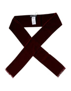 Dolce & Gabbana Bordeaux Cotton Silk Fringe Shawl Wrap Scarf - Zeiniez