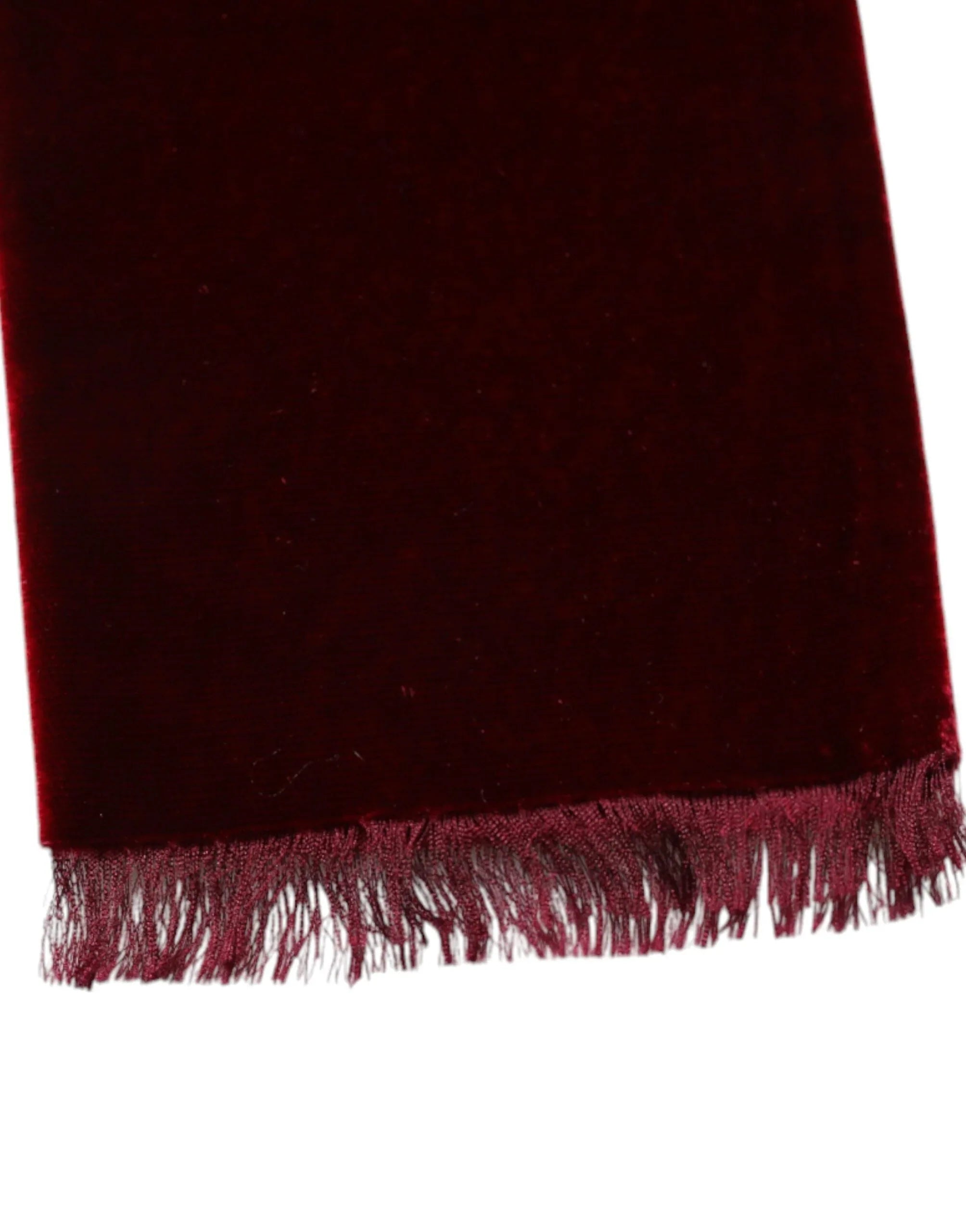 Dolce & Gabbana Bordeaux Cotton Silk Fringe Shawl Wrap Scarf - Zeiniez