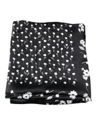 Dolce & Gabbana Black Floral Silk Square Wrap Shawl Scarf - Zeiniez