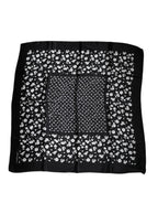 Dolce & Gabbana Black Floral Silk Square Wrap Shawl Scarf - Zeiniez