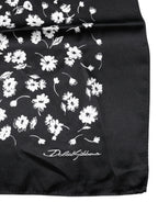 Dolce & Gabbana Black Floral Silk Square Wrap Shawl Scarf - Zeiniez