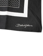 Dolce & Gabbana Black Polka Dots Cotton Handkerchief Scarf - Zeiniez