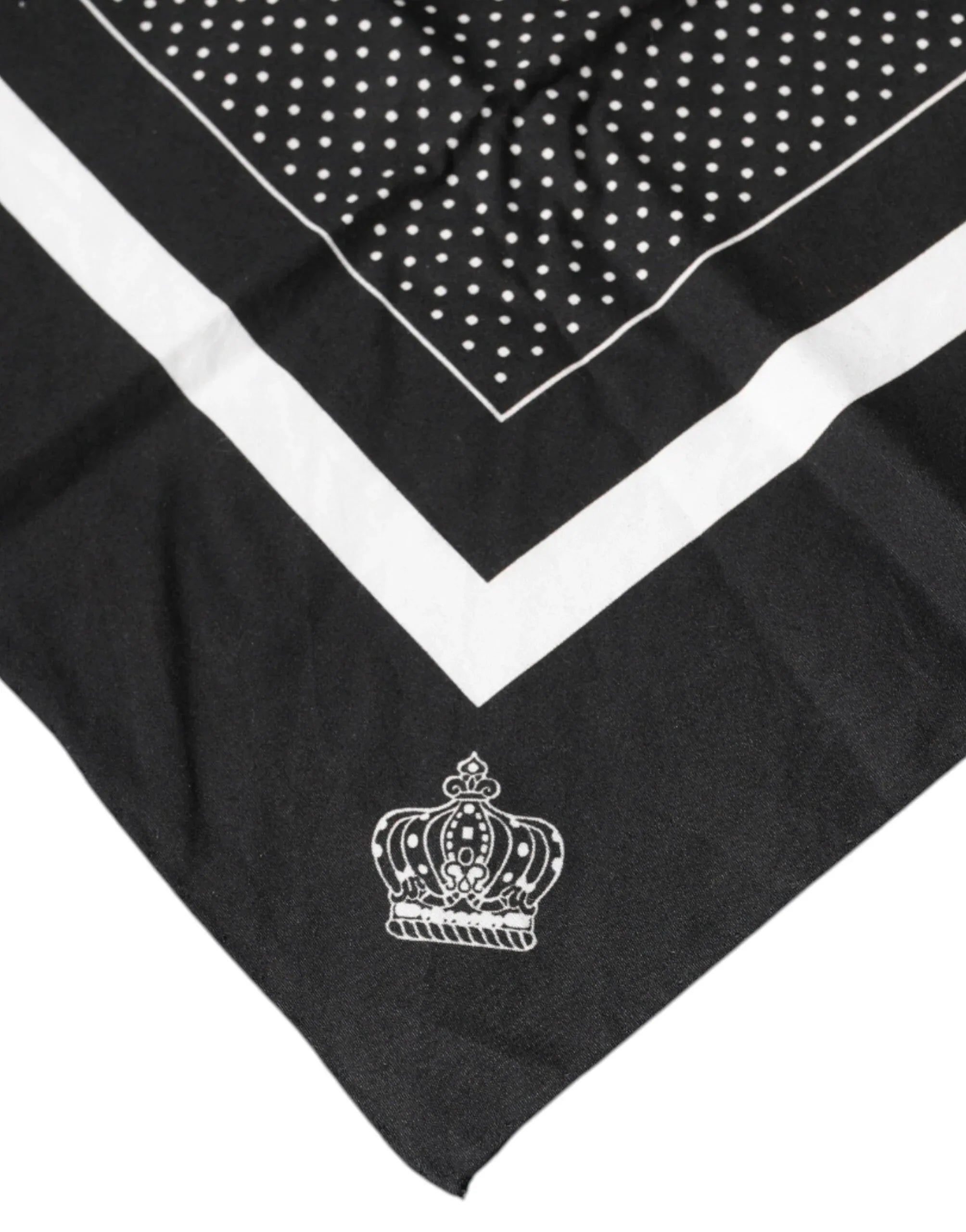 Dolce & Gabbana Black Polka Dots Cotton Handkerchief Scarf - Zeiniez
