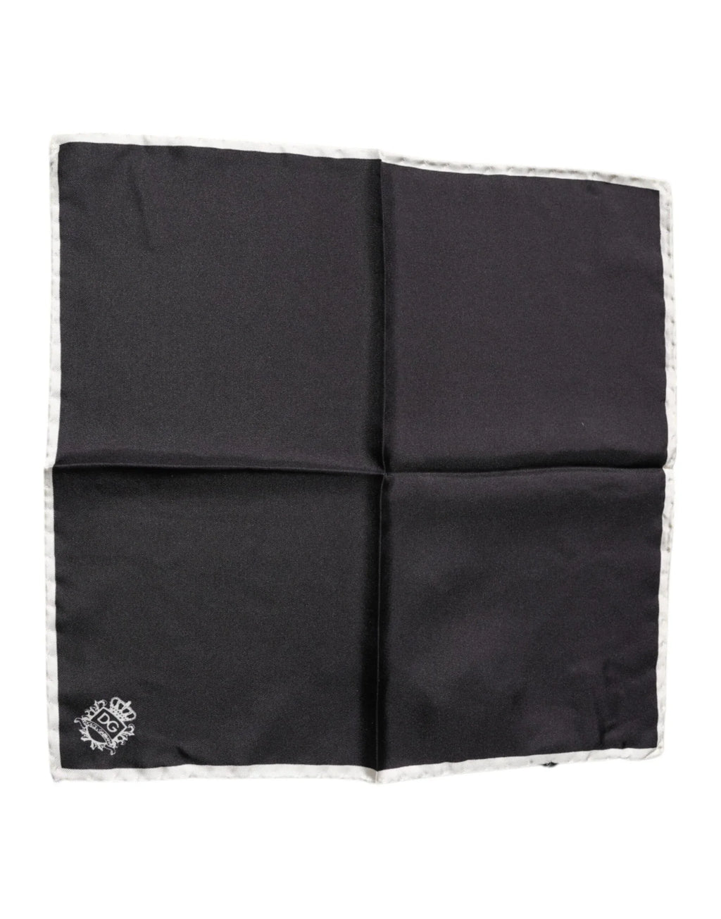 Dolce & Gabbana Black Crown Logo Square Handkerchief Scarf - Zeiniez