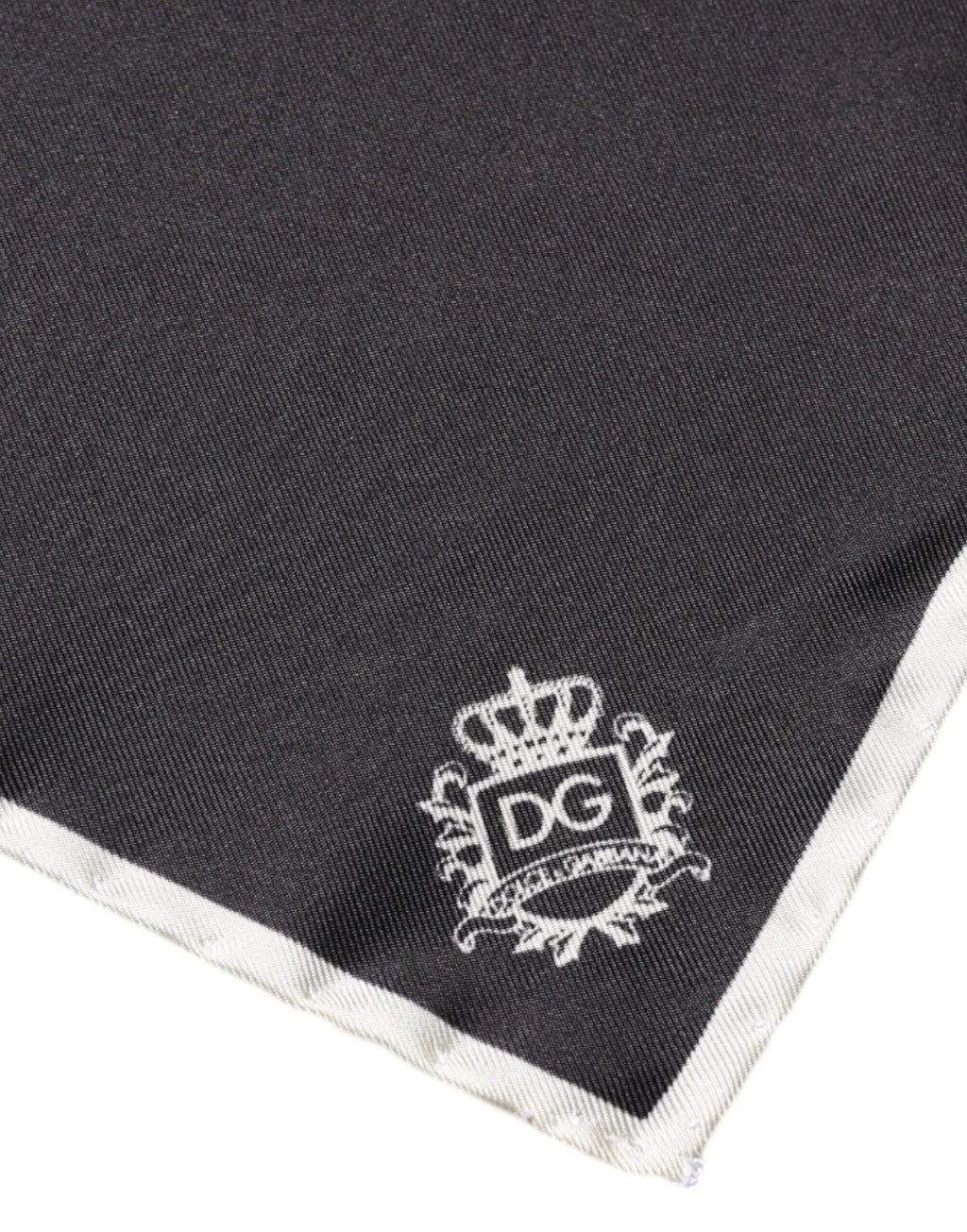 Dolce & Gabbana Black Crown Logo Square Handkerchief Scarf - Zeiniez