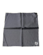 Dolce & Gabbana Gray Crown Logo Square Handkerchief Scarf - Zeiniez