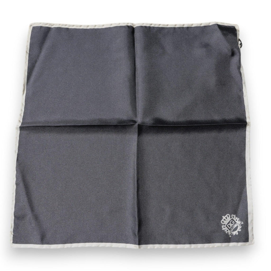 Dolce & Gabbana Gray Crown Logo Square Handkerchief Scarf - Zeiniez
