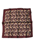 Dolce & Gabbana Maroon Oranges Silk Square Handkerchief Scarf - Zeiniez