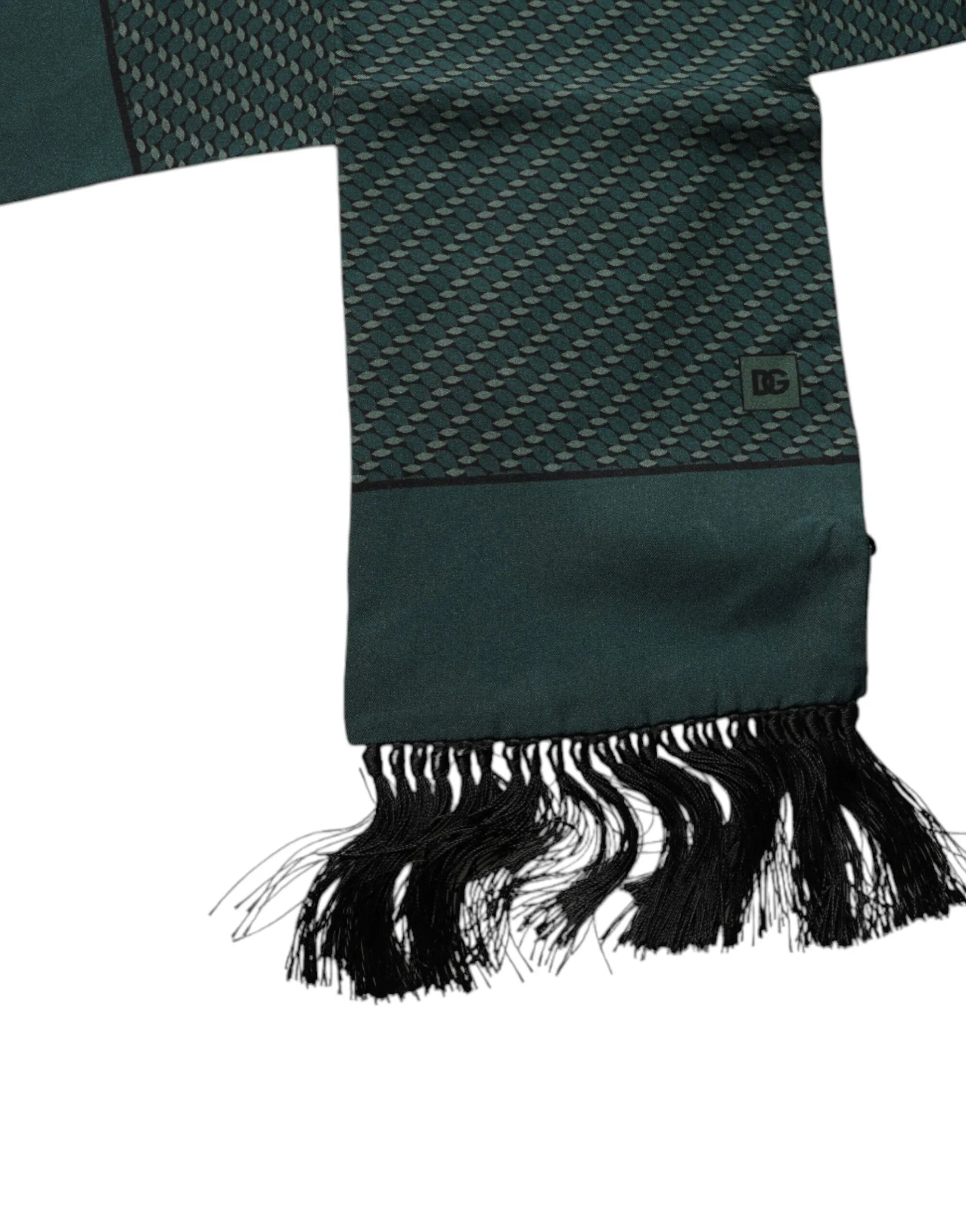 Dolce & Gabbana Dark Green Fantasy Fringes Neck Wrap Scarf - Zeiniez