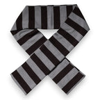 Dolce & Gabbana Black Gray Stripes Wool Neck Wrap Scarf - Zeiniez