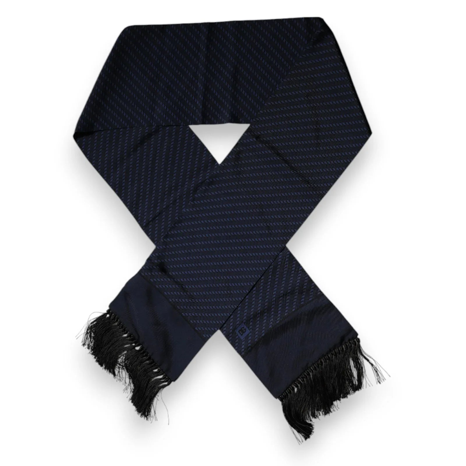Dolce & Gabbana Dark Blue Fantasy Fringes Neck Wrap Scarf - Zeiniez