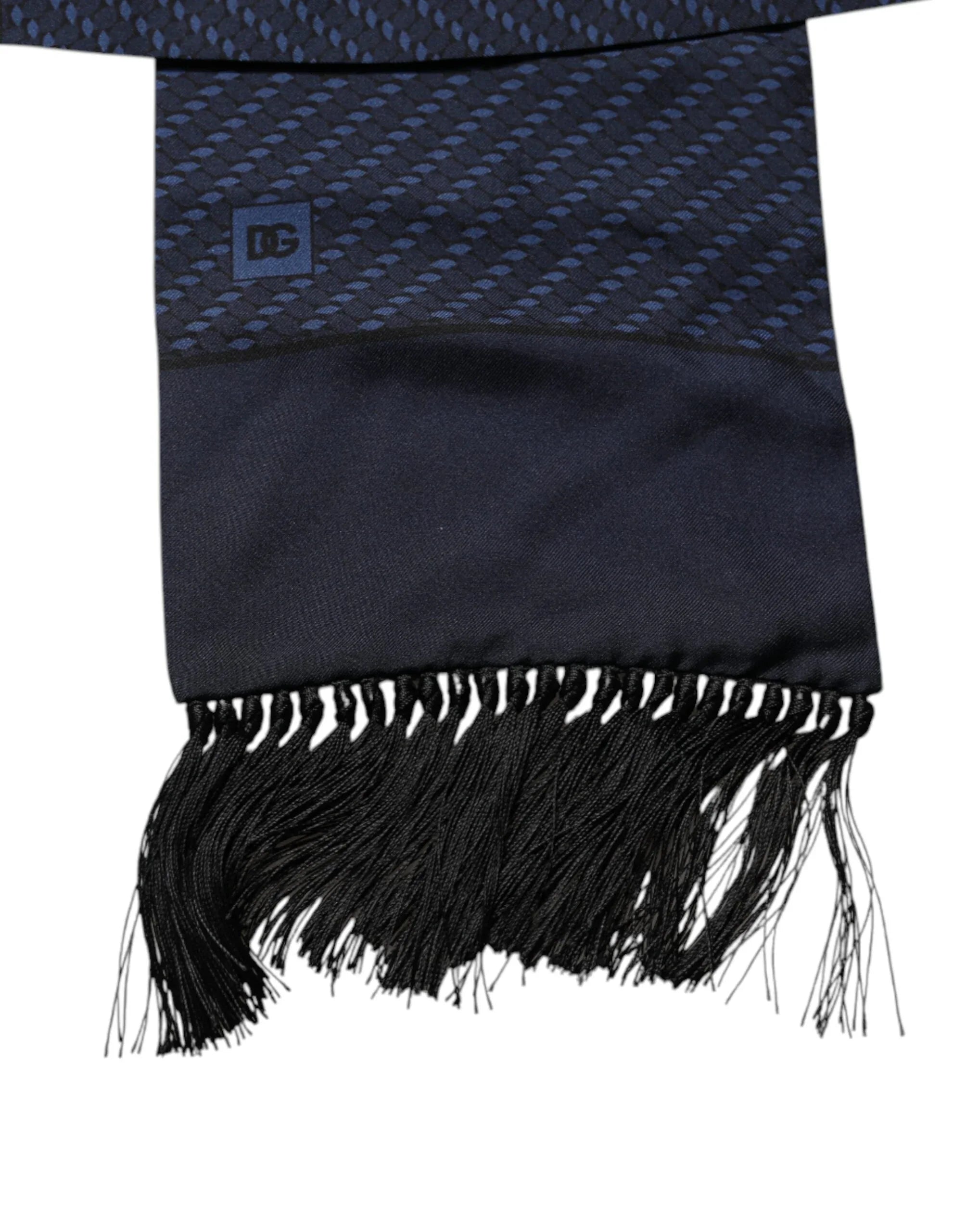 Dolce & Gabbana Dark Blue Fantasy Fringes Neck Wrap Scarf - Zeiniez