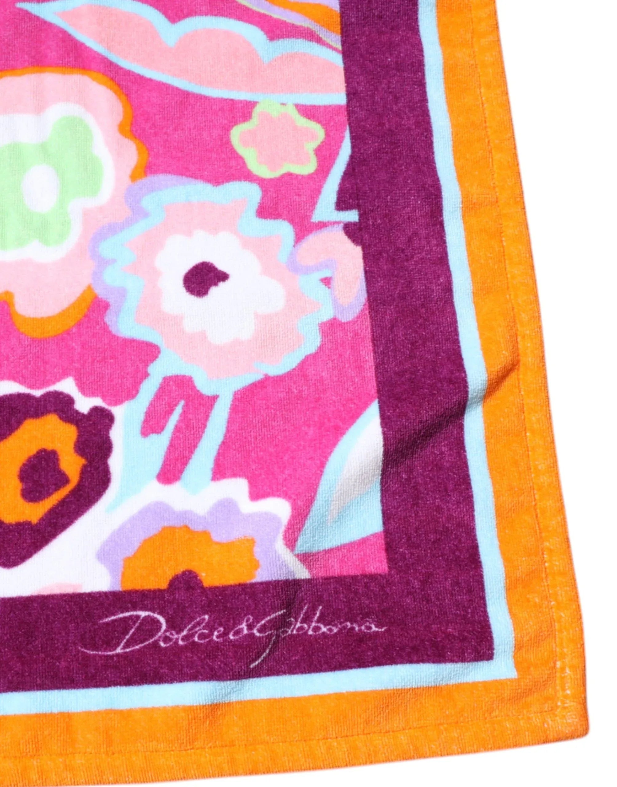 Dolce & Gabbana Multicolor Floral Print Cotton Beach Towel - Zeiniez