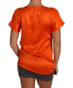 Dolce & Gabbana Silk Orange Lemon Crystal T-shirt Top - Zeiniez