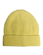 Dolce & Gabbana Yellow Cotton Knitted Winter Beanie Hat - Zeiniez