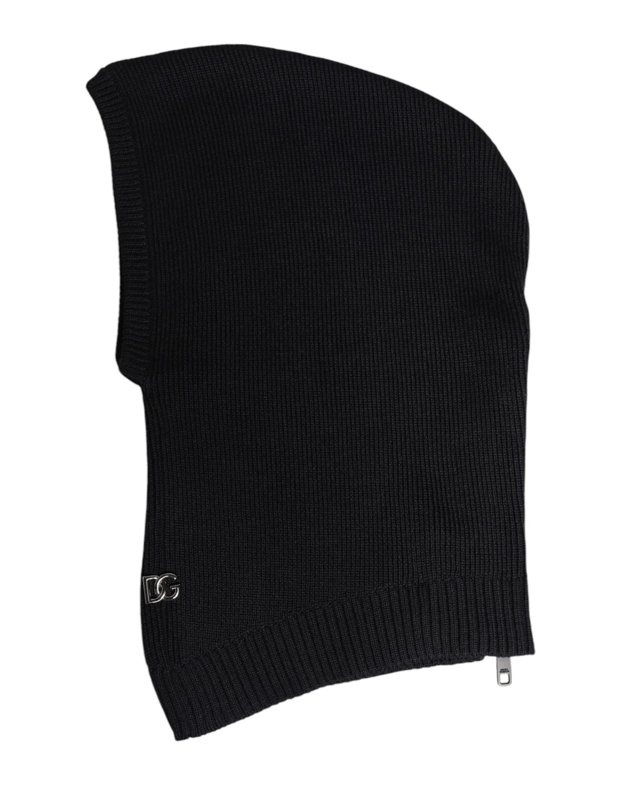 Dolce & Gabbana Black Wool Whole Head Wrap Balaclava Hat - Zeiniez