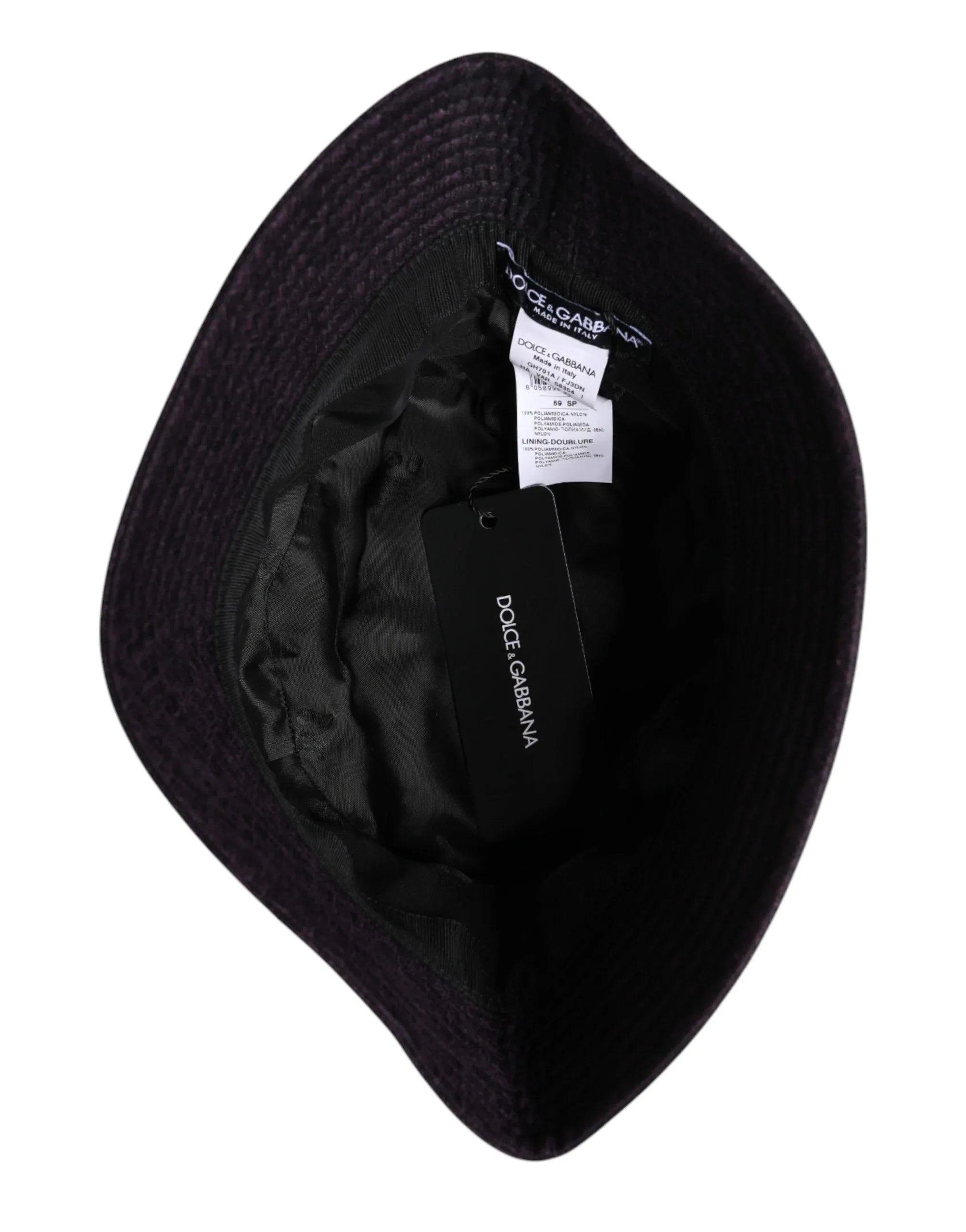 Dolce & Gabbana Black Wide Brim Nylon Bucket Hat - Zeiniez
