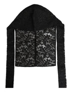 Dolce & Gabbana Black Floral Lace Whole Head Wrap Hat - Zeiniez