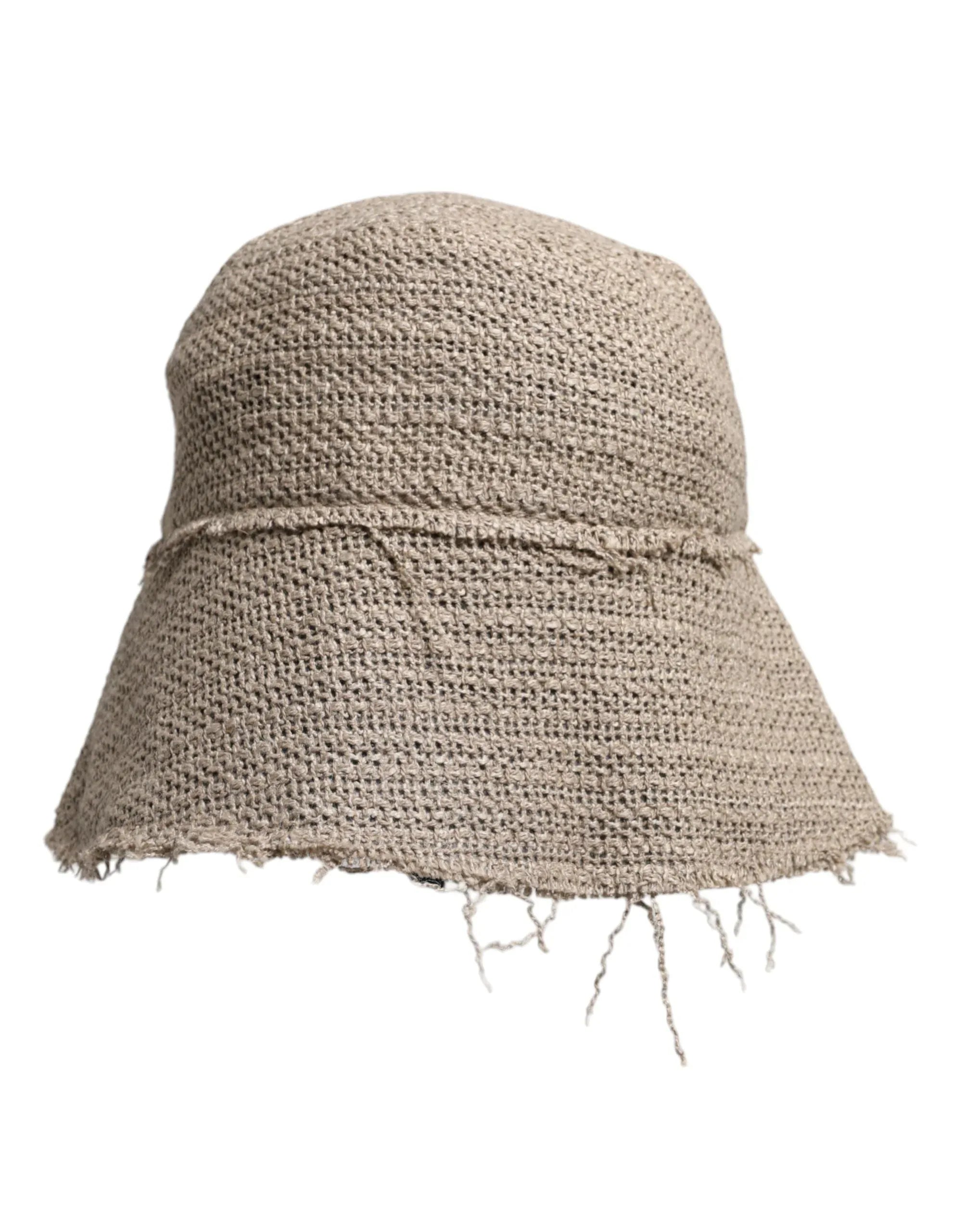 Dolce & Gabbana Beige Linen Wide Brim Bucket Hat - Zeiniez
