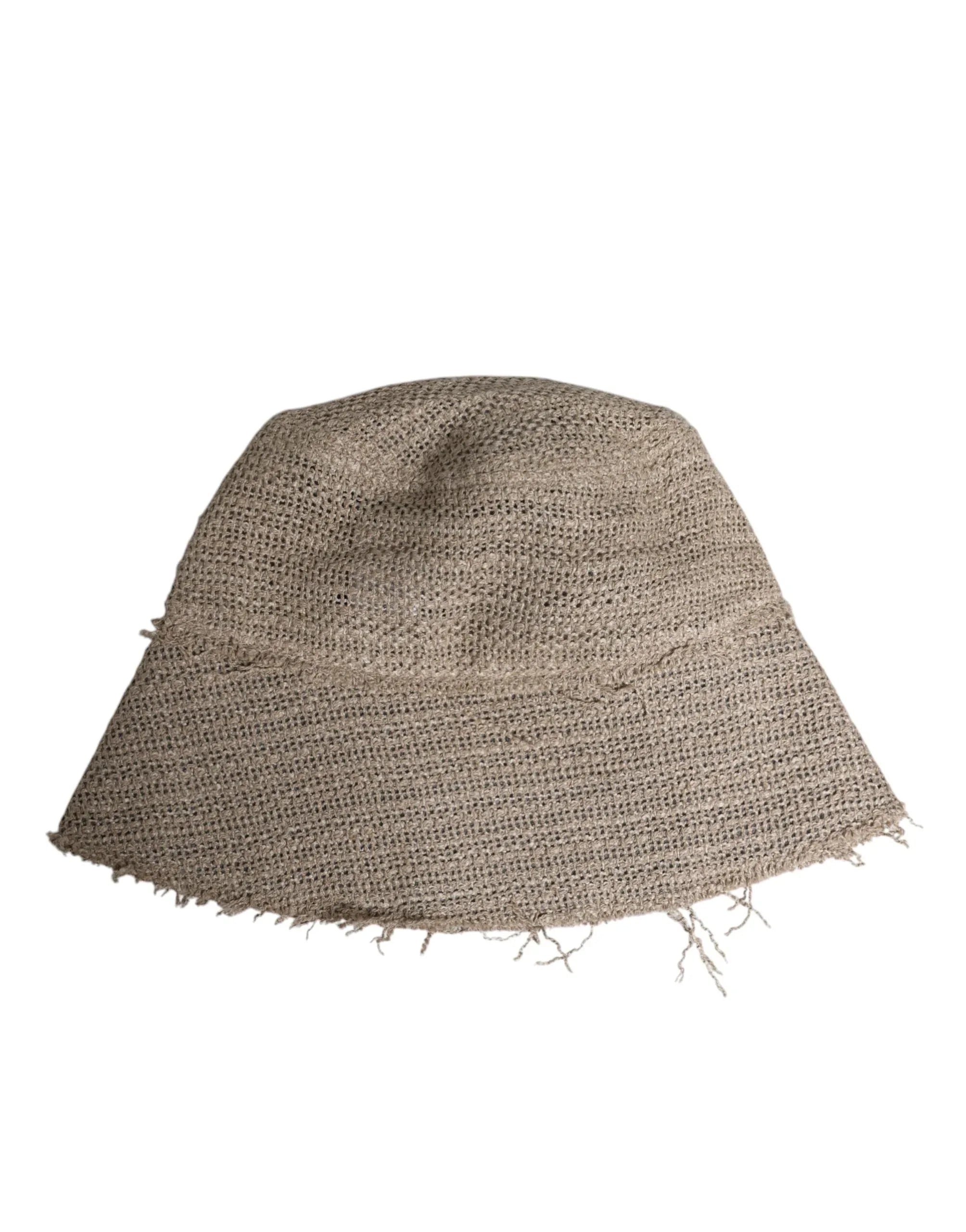 Dolce & Gabbana Beige Linen Wide Brim Bucket Hat - Zeiniez